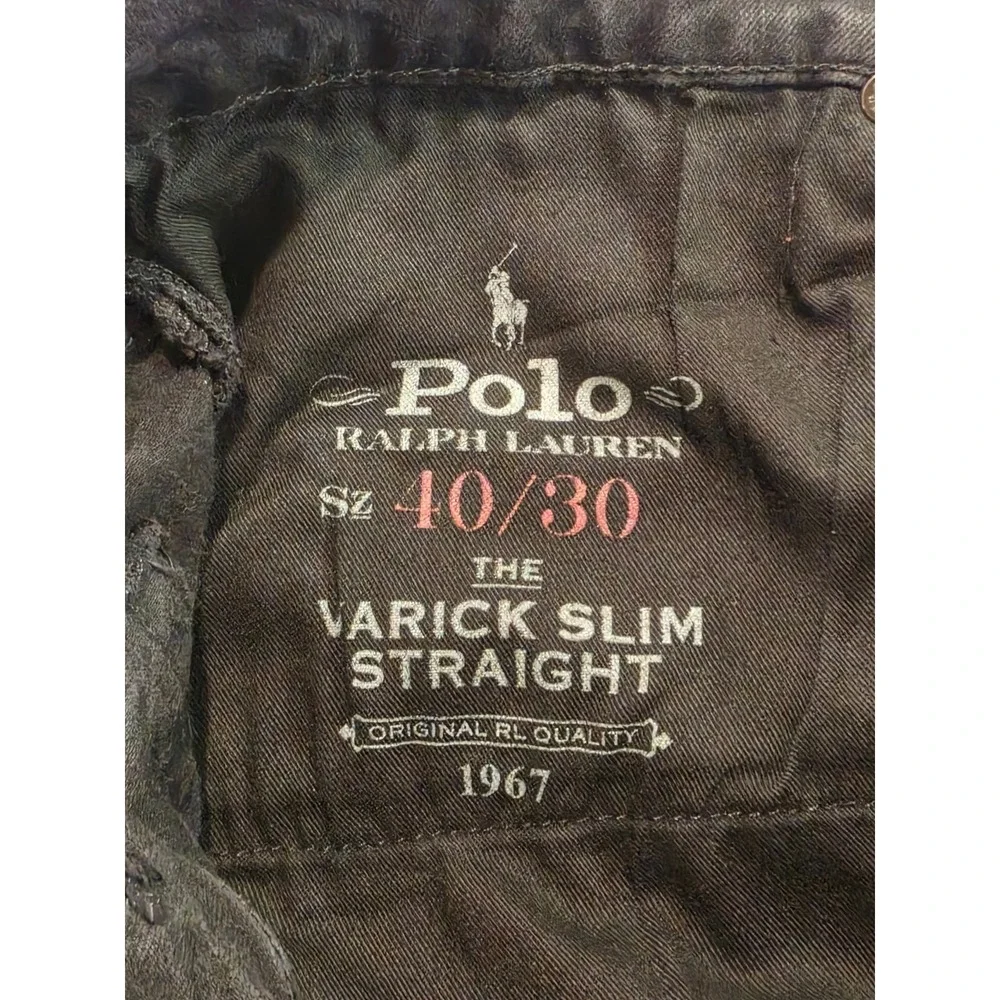 Polo Ralph Lauren Varick Slim Straight Jeans Black Mens 40x30 710726967001